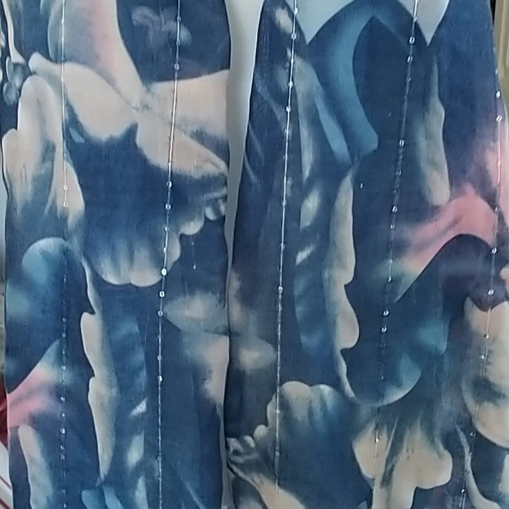 Scarf Wall Medium Blue with Crystals